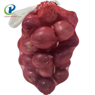 HDPE packaging onion and potato mesh net bag 10kg drawstring