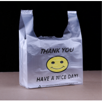 wholesale pe plastic shopping bag white food bag transparent poly packing vest bag